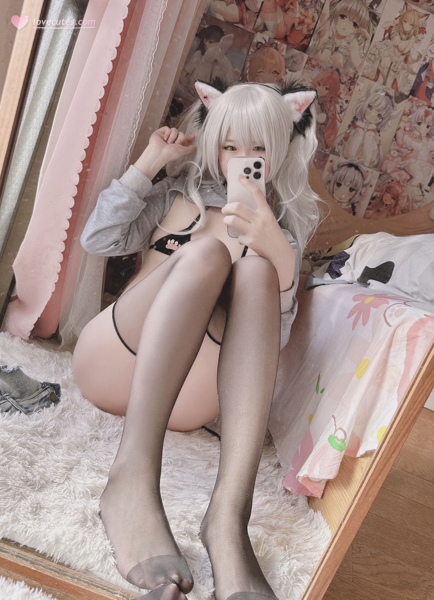[cosplay] 习呆呆 - 妃咲旗袍：旗袍无修正黑丝角色还原 56P2V