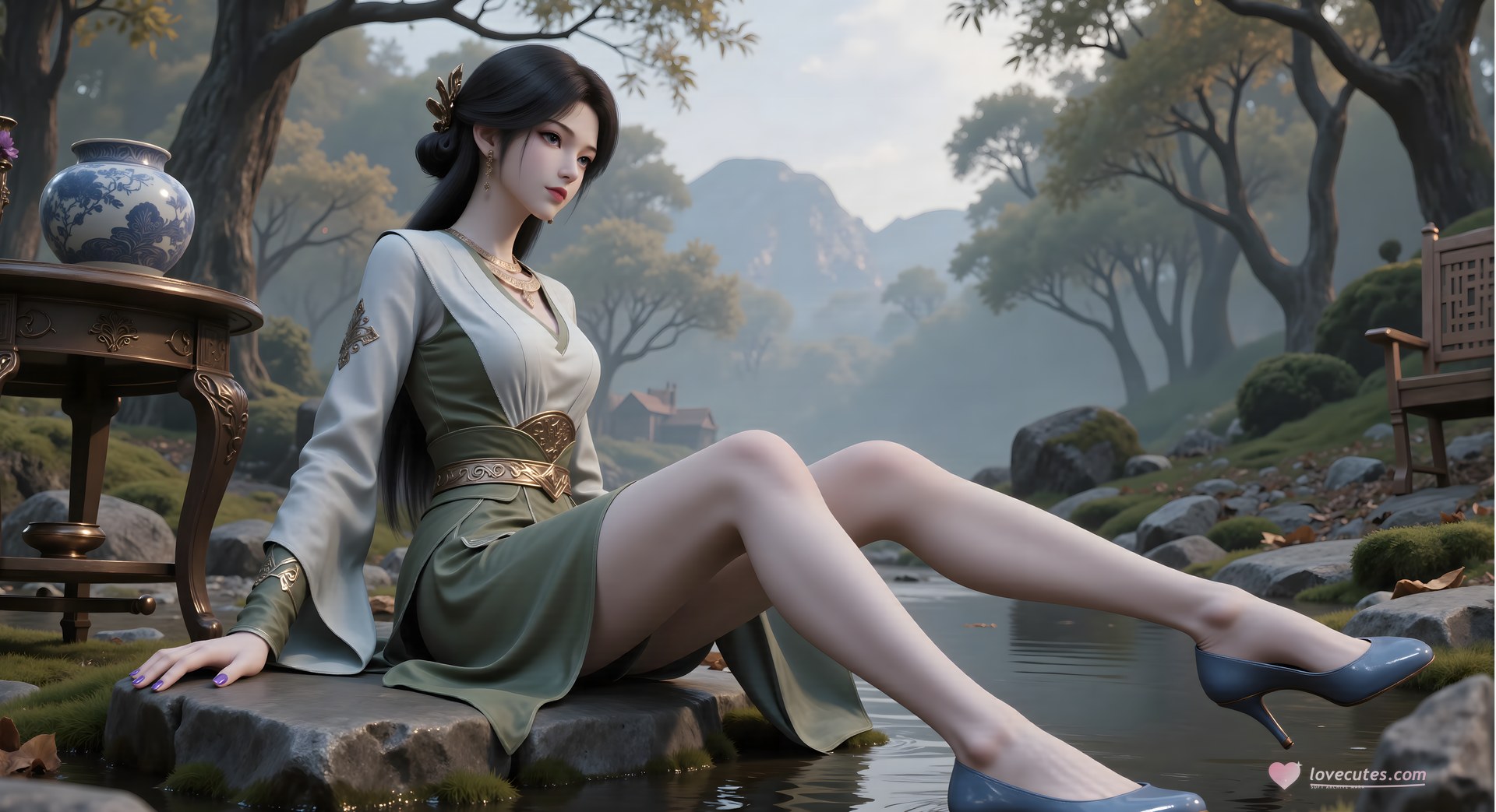 AI Porn - 梅凝 古風 キャラクター画像集 ロングヘア AI画像ギャラリー 80P