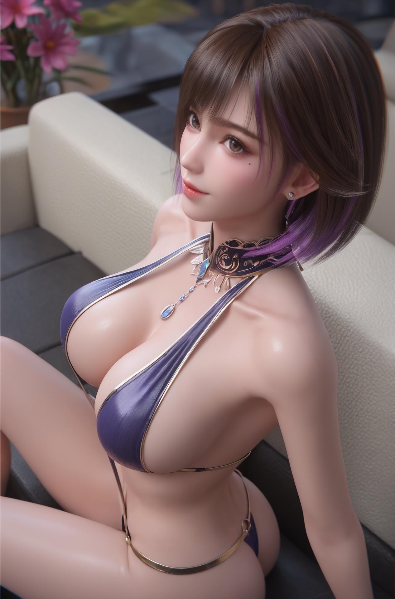 AI Porn - 深空彼岸 吴茵 ロングヘア キャラクター画像集 豊かな胸元 AI画像ギャラリー 306P