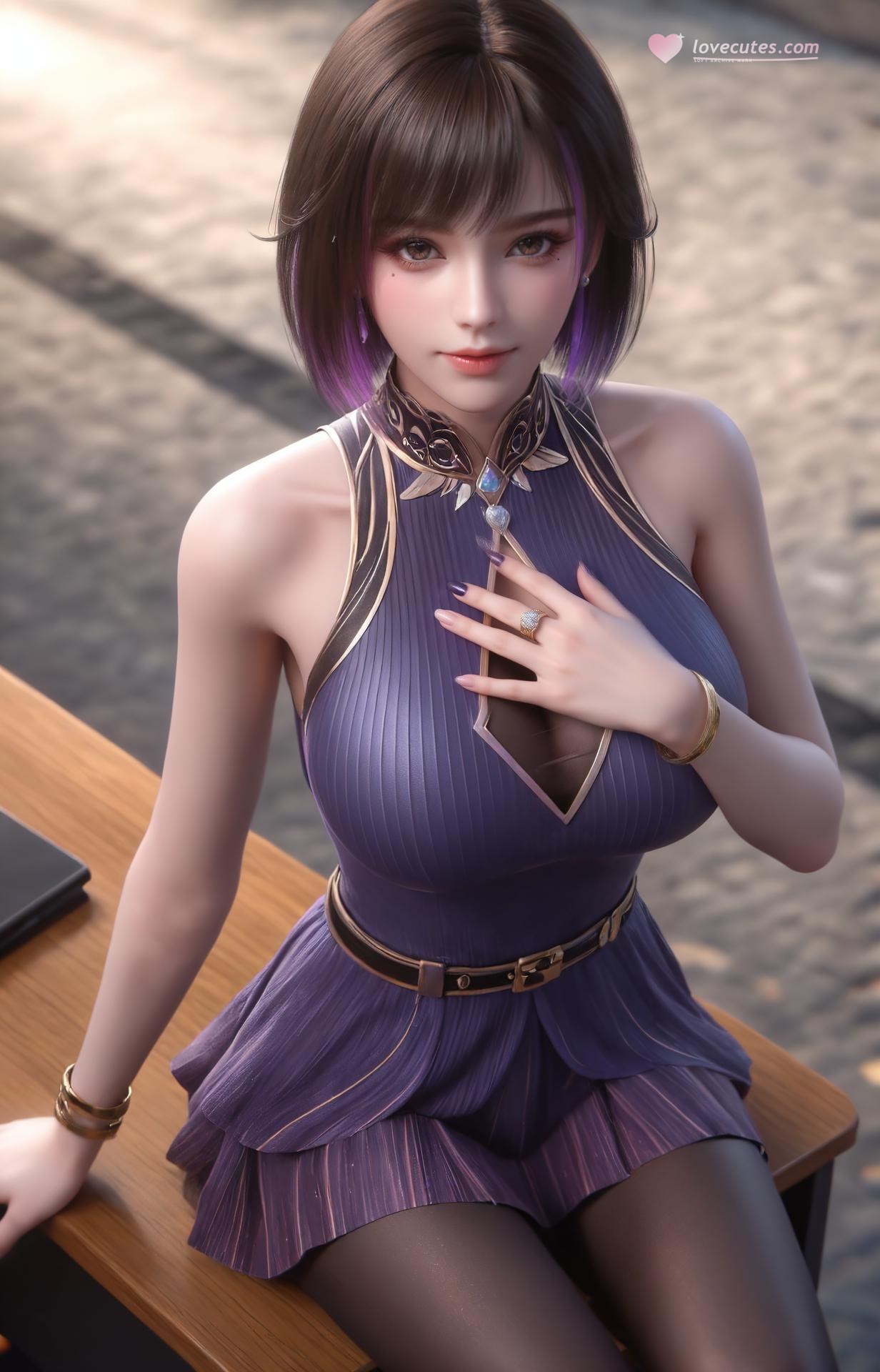 AI Porn - The Outcast Wu Yin long hair character gallery busty styling AI Adult Gallery 306P