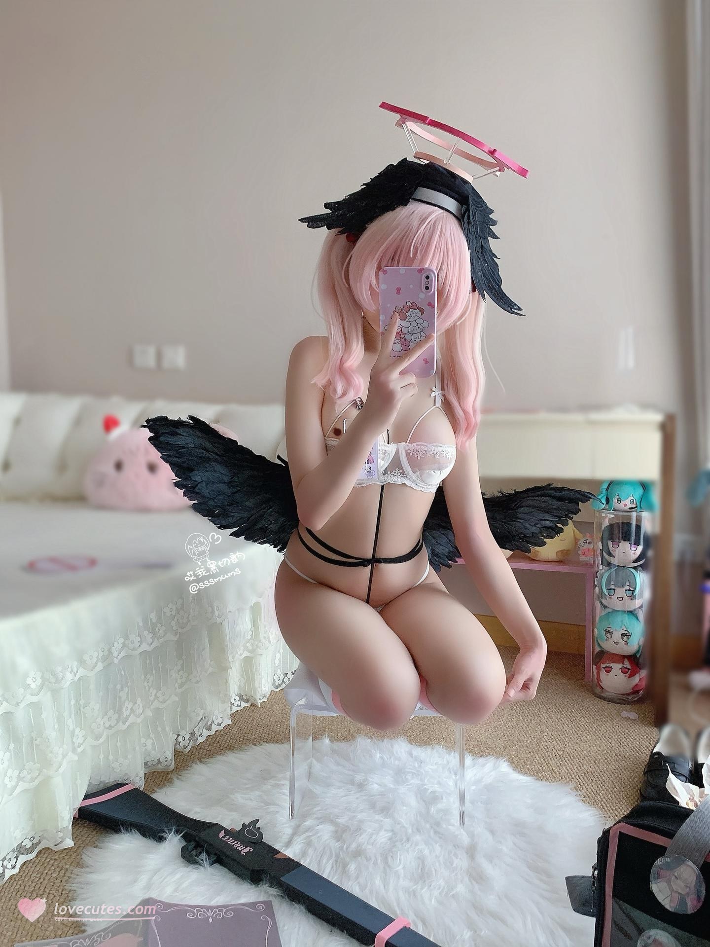 [コスプレ] Quqi Ruanfufu - ブルーアーカイブ コハル 白ストッキング 46P3V
