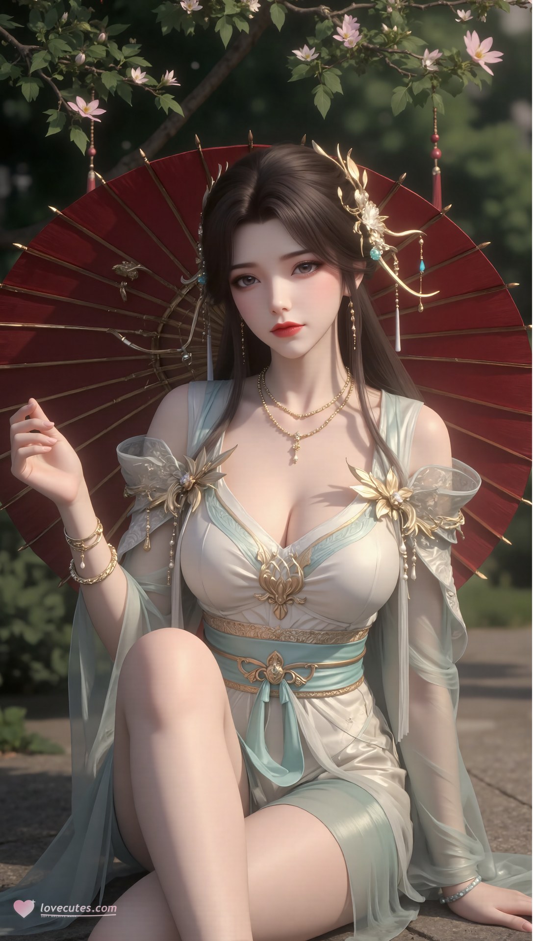 AI Porn - 溪幼琴：古风角色写真长发AI成人向图集 70P