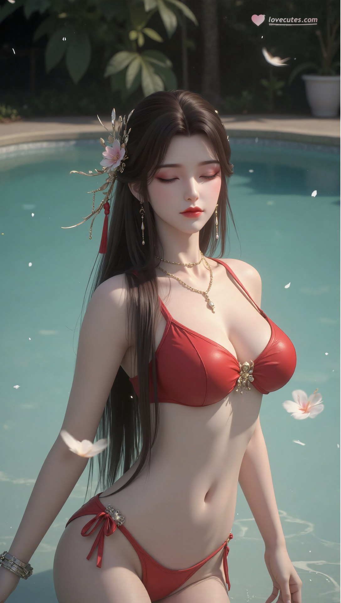 AI Porn - 溪幼琴：古风角色寫真長髮AI成人向圖集 70P
