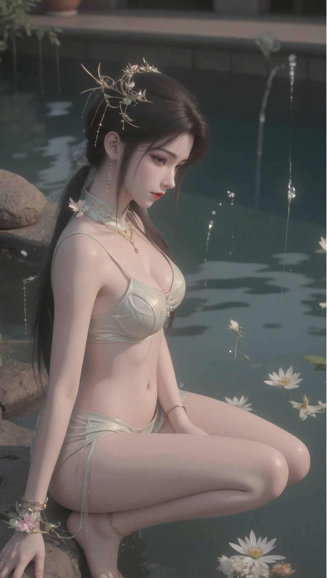 AI Porn - 溪幼琴：古风角色寫真長髮AI成人向圖集 70P