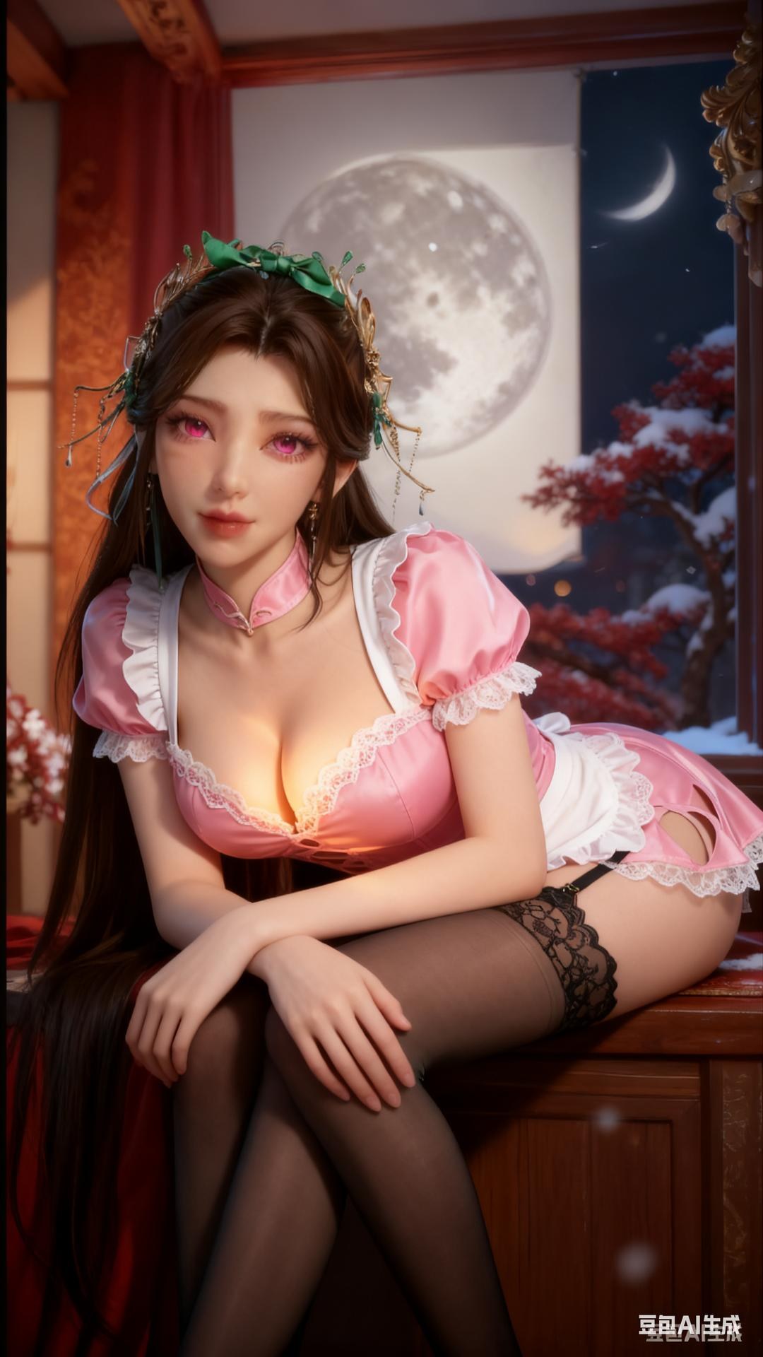 AI Porn - 溪幼琴：古风角色寫真長髮AI成人向圖集 89P