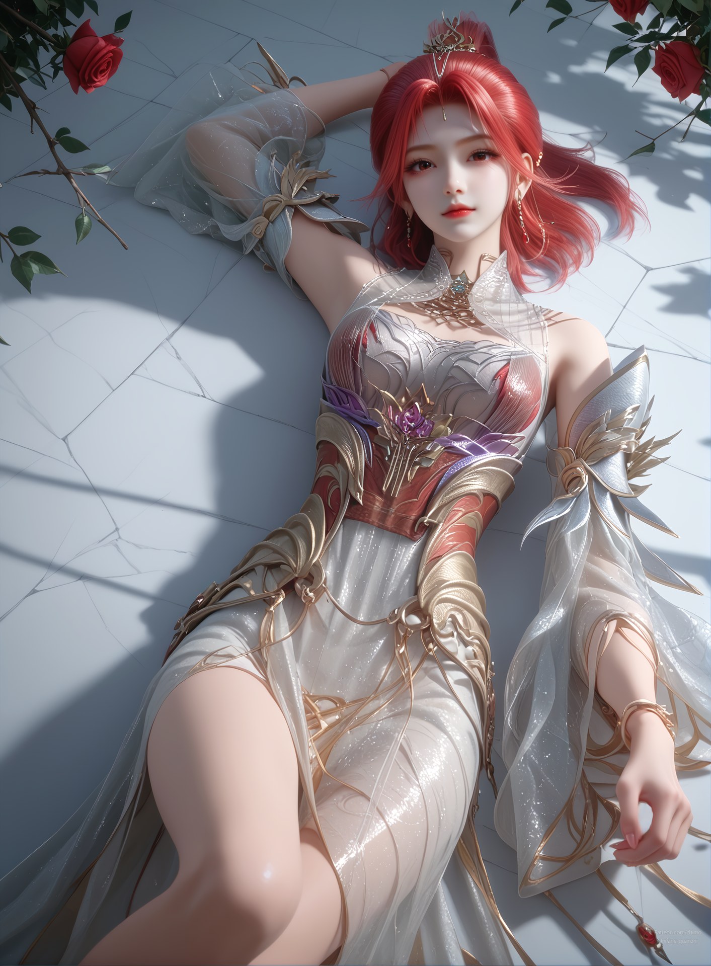 AI Porn - 百炼成神 火允儿：古风角色寫真長髮AI成人向圖集 110P