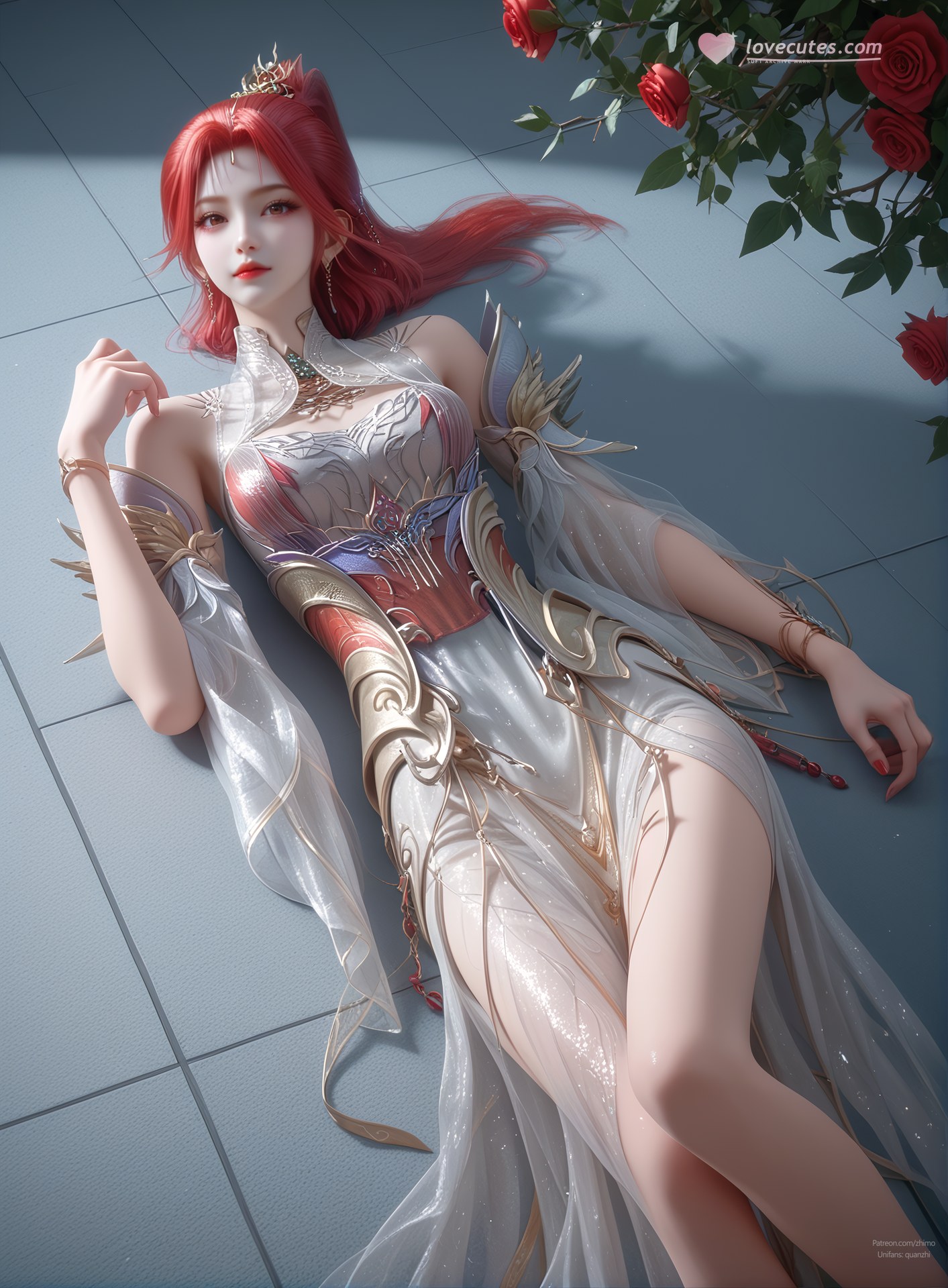 AI Porn - 百炼成神 火允儿：古风角色寫真長髮AI成人向圖集 110P