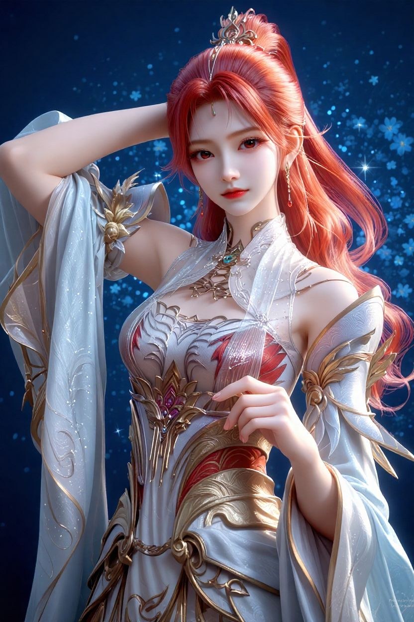 AI Porn - 百炼成神 火允儿：古风角色寫真長髮AI成人向圖集 110P