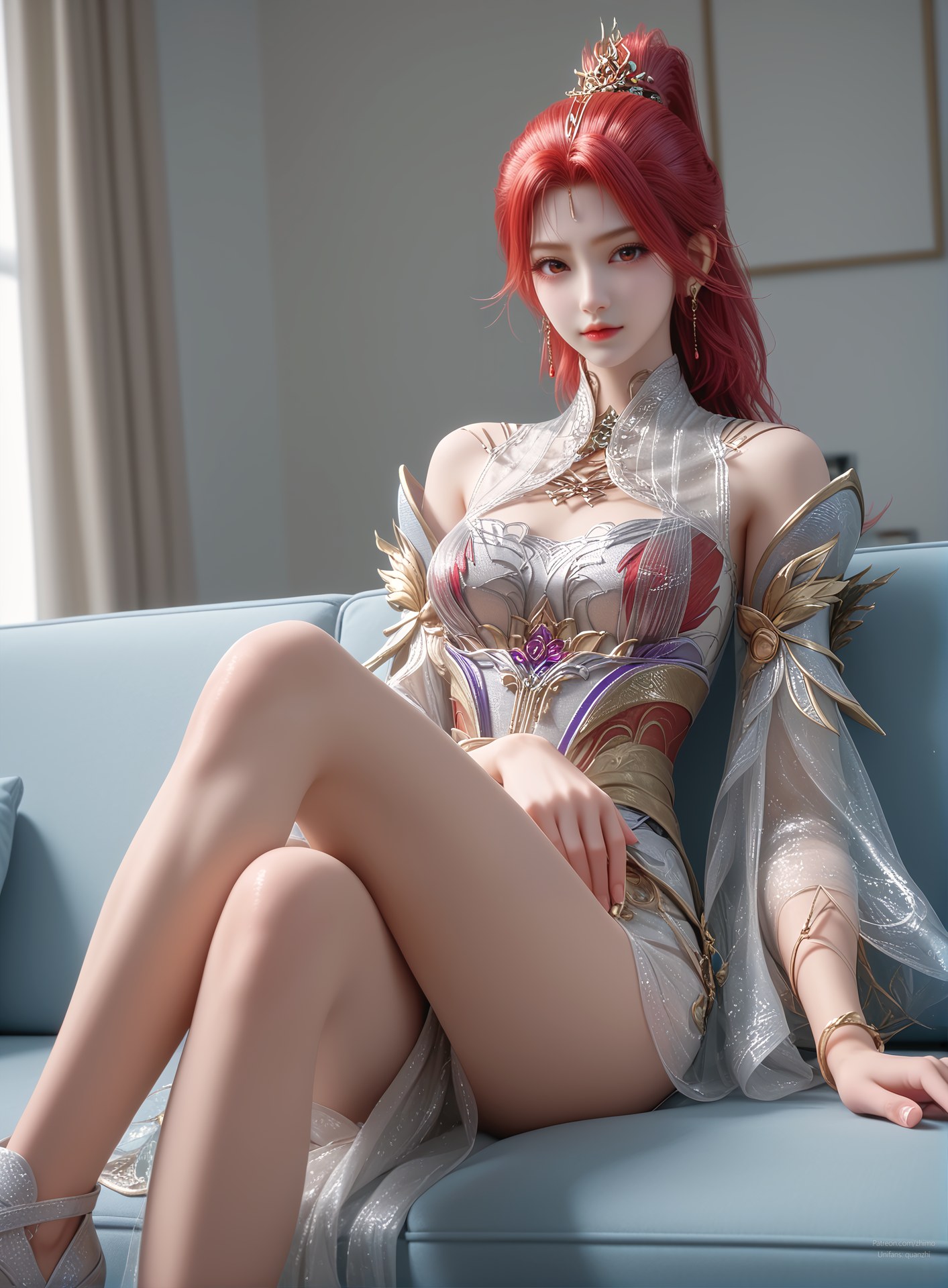 AI Porn - 百炼成神 火允儿：古风角色寫真長髮AI成人向圖集 110P
