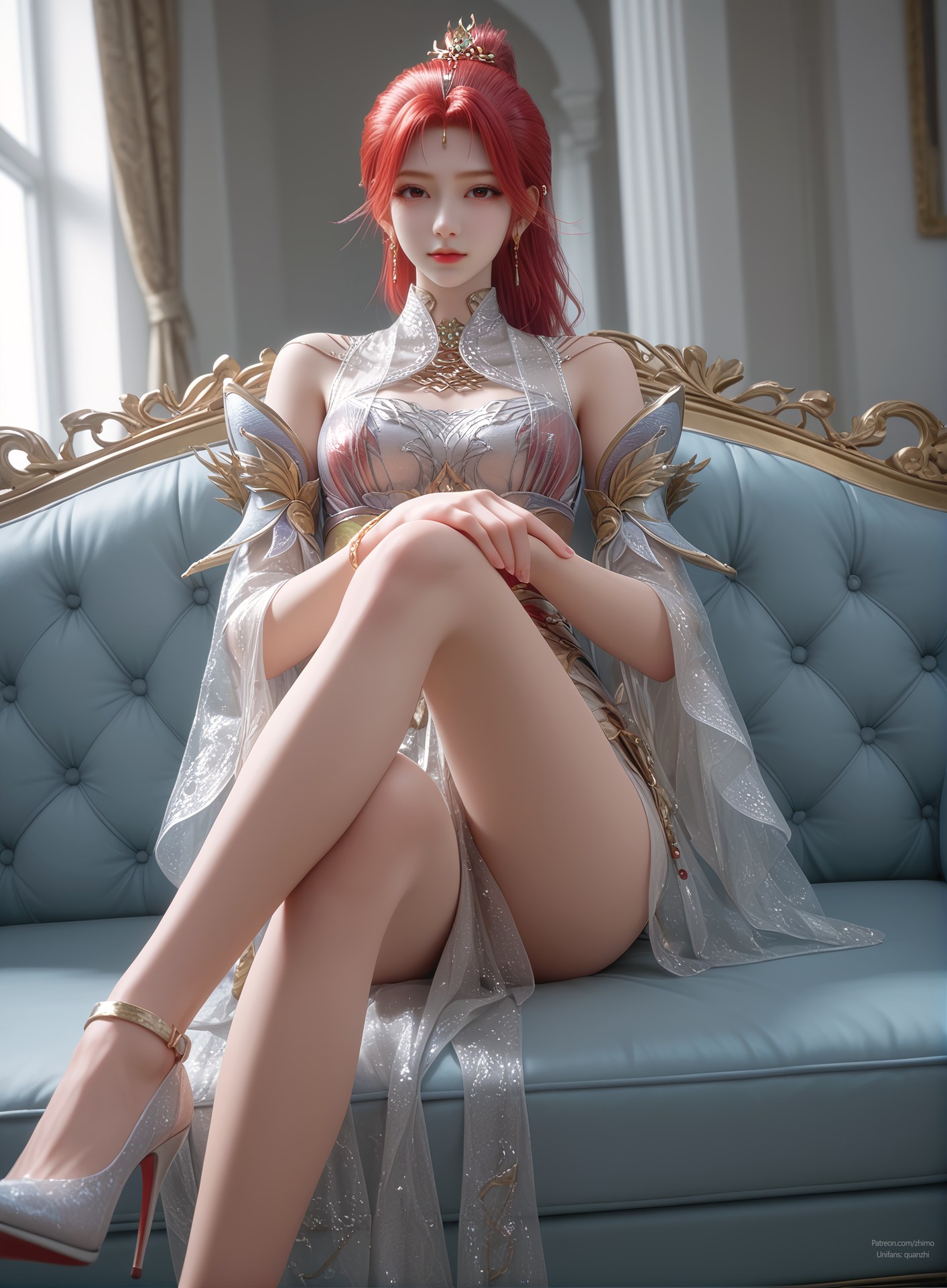 AI Porn - 百炼成神 火允儿：古风角色寫真長髮AI成人向圖集 110P