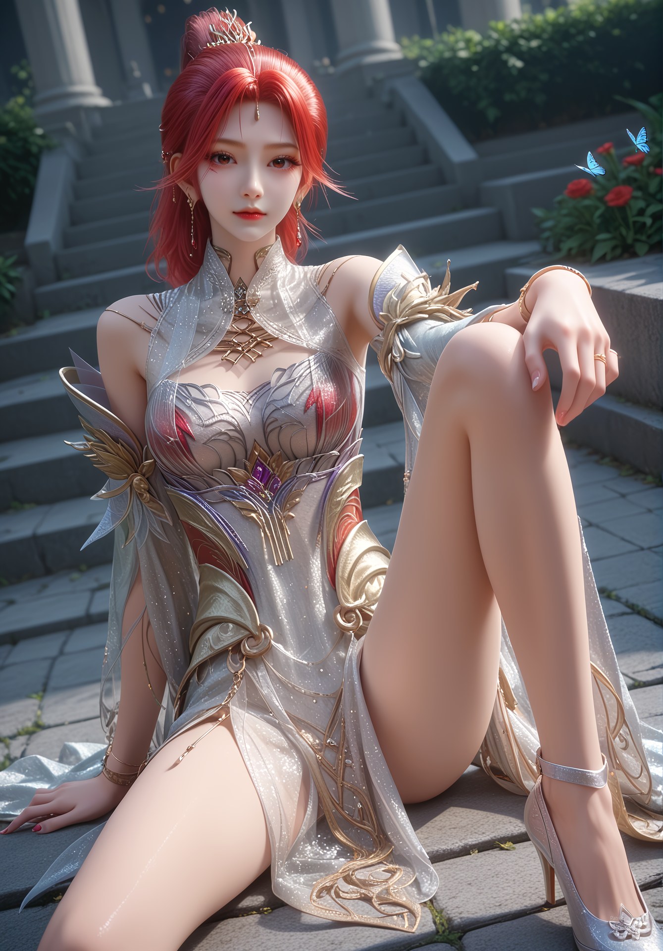 AI Porn - 百炼成神 火允儿：古风角色寫真長髮AI成人向圖集 110P