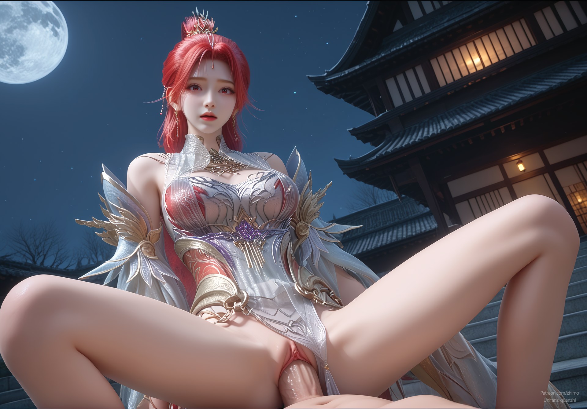 AI Porn - 百炼成神 火允儿：古风角色寫真長髮AI成人向圖集 110P