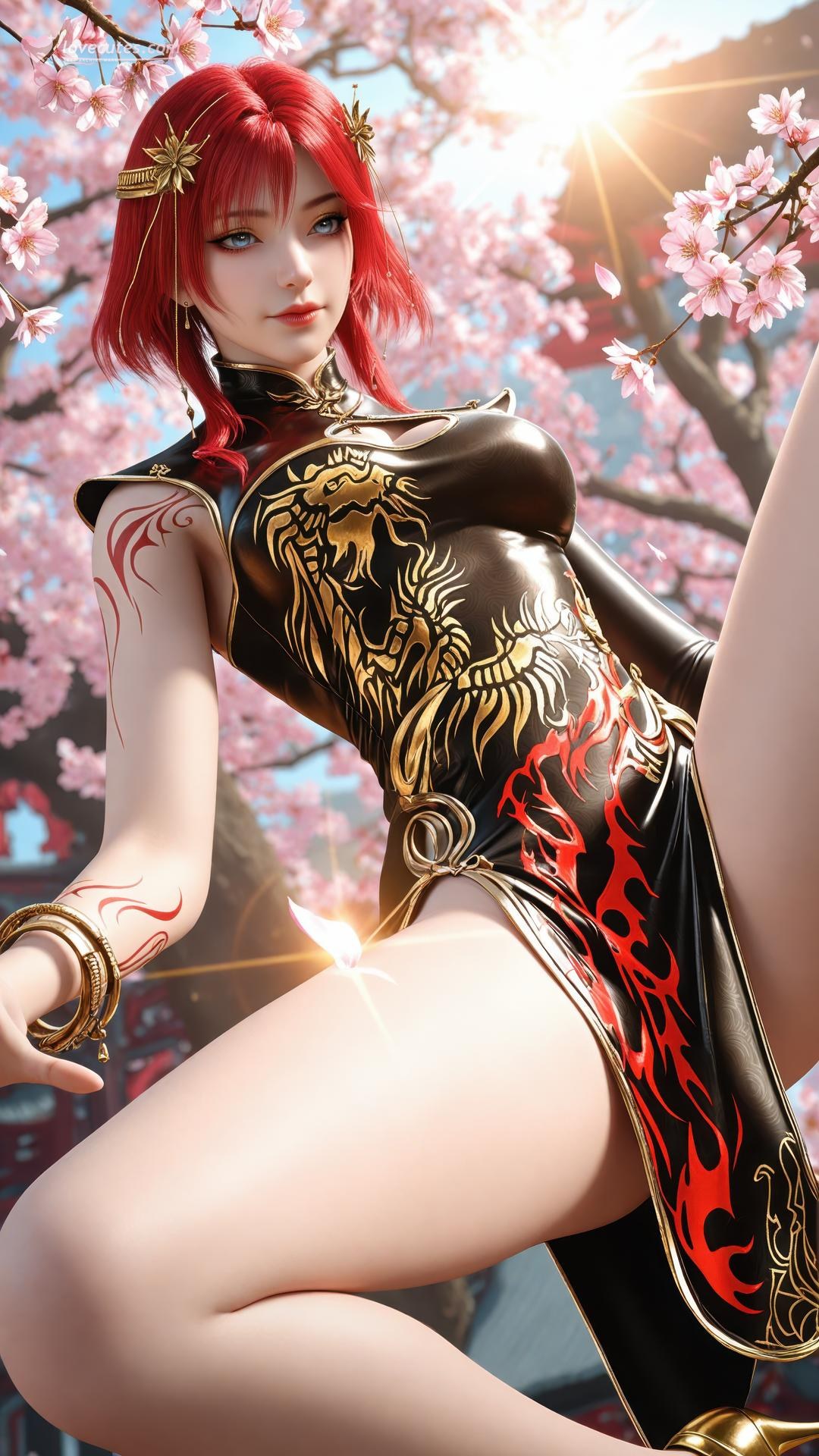 AI Porn - 百炼成神 朱绾：古风角色寫真長髮AI成人向圖集 89P