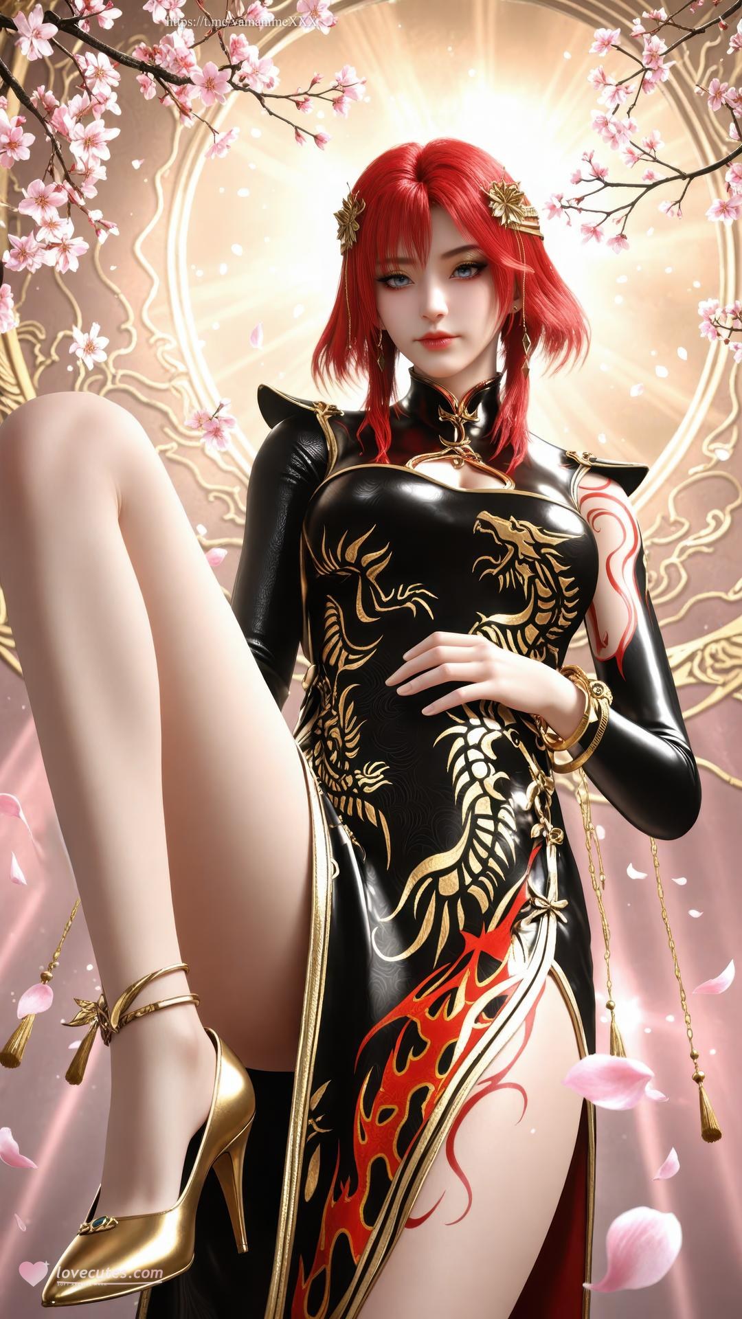 AI Porn - 百炼成神 朱绾：古风角色写真长发AI成人向图集 89P