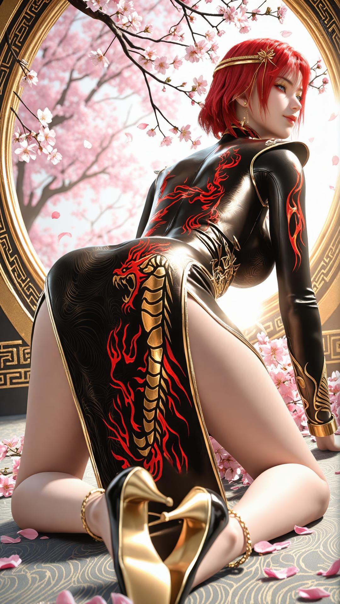 AI Porn - 百炼成神 朱绾：古风角色写真长发AI成人向图集 89P