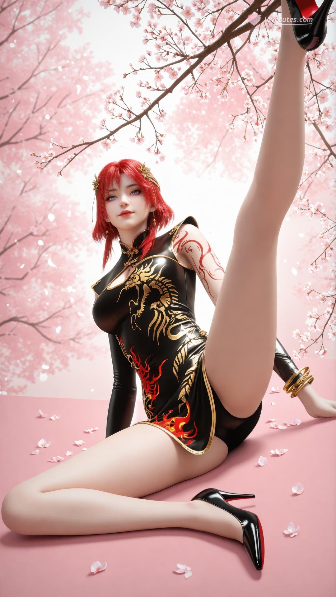 AI Porn - 百炼成神 朱绾：古风角色写真长发AI成人向图集 89P