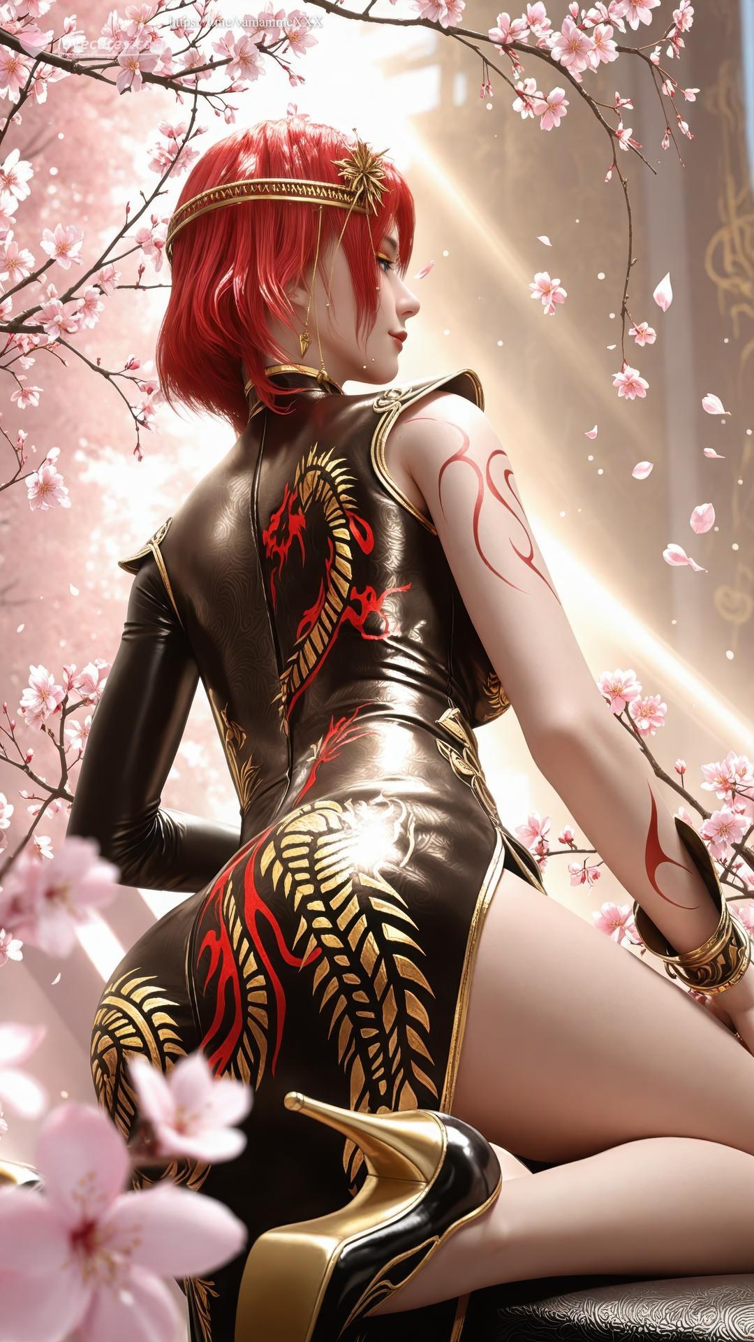 AI Porn - 百炼成神 朱绾：古风角色寫真長髮AI成人向圖集 89P