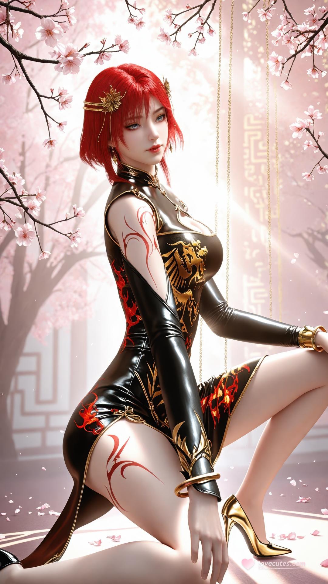 AI Porn - 百炼成神 朱绾：古风角色寫真長髮AI成人向圖集 89P