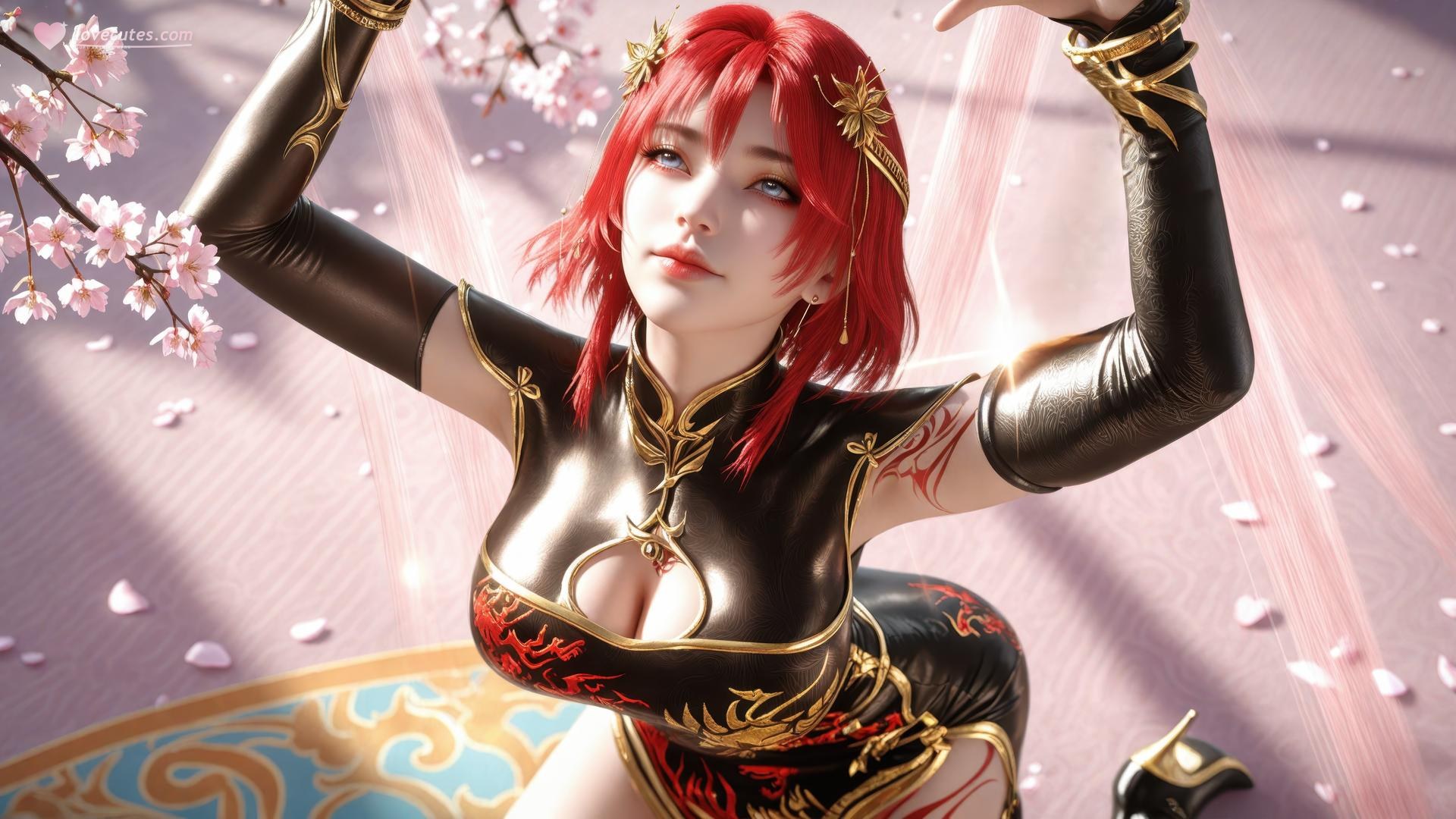 AI Porn - Apotheosis Zhu Wan fantasy hanfu character gallery long hair AI Adult Gallery 89P