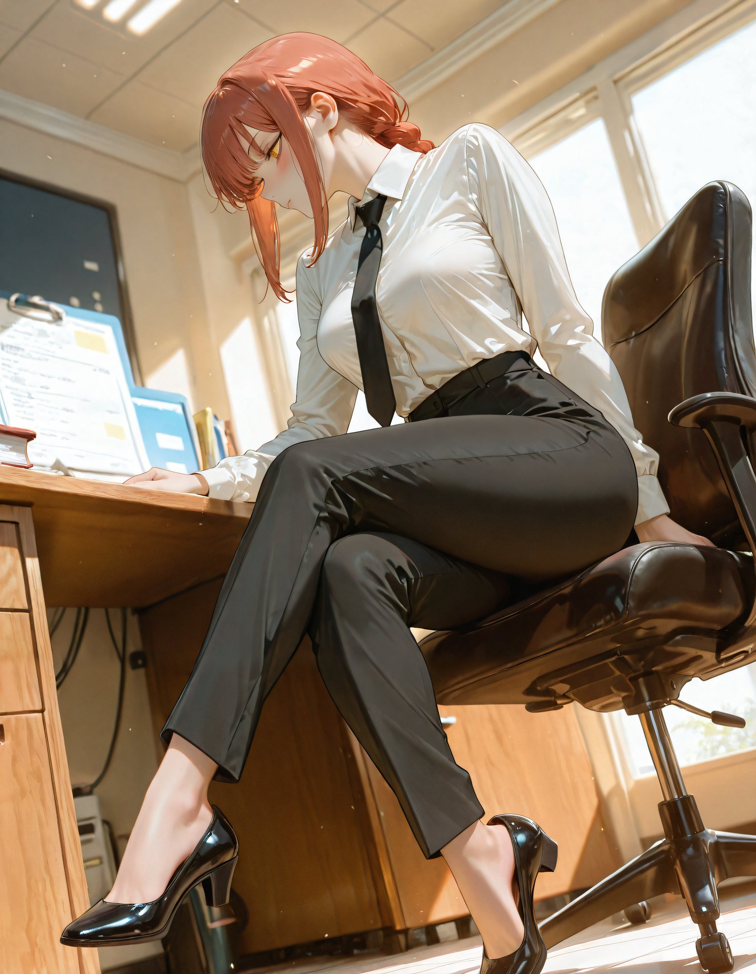AI Porn - 链锯人 玛奇玛：緊身衣角色寫真長髮AI成人向圖集 103P