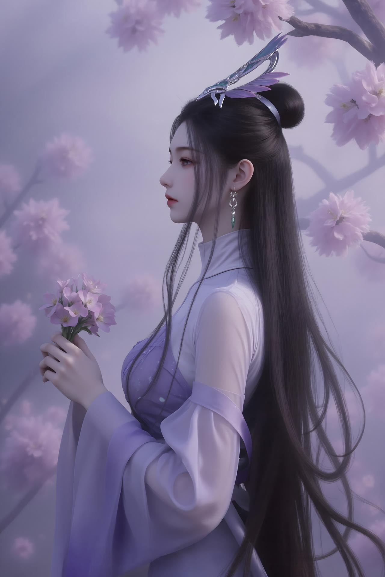 AI Porn - 陆嫁嫁：古风角色寫真長髮AI成人向圖集 61P