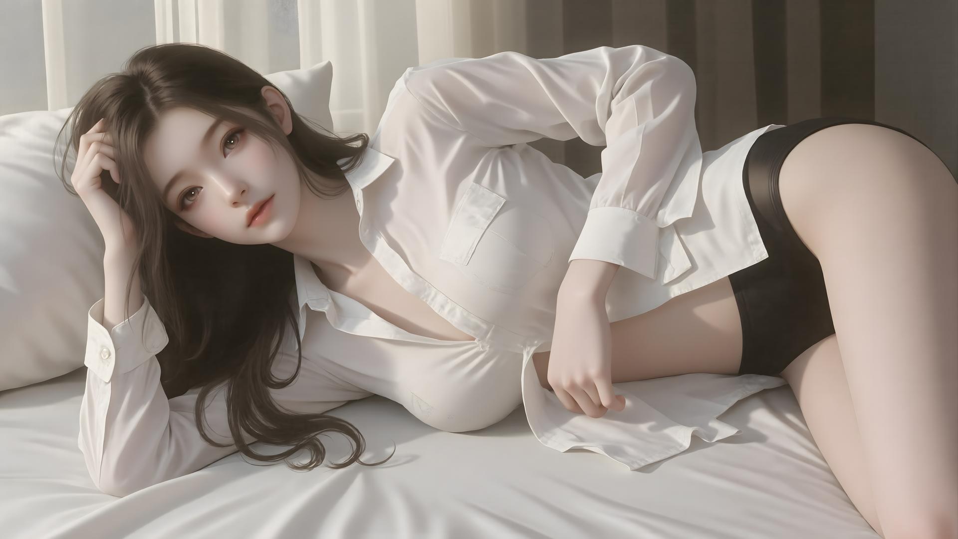 AI Porn - 陆嫁嫁：古风角色写真长发AI成人向图集 61P