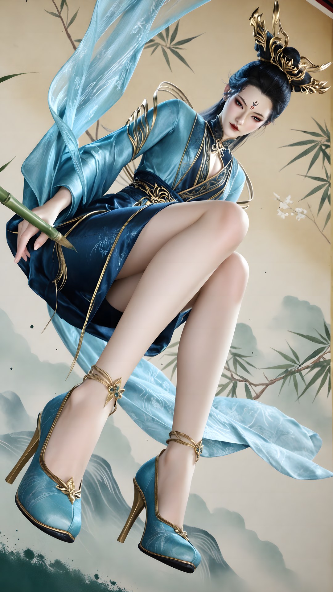 AI Porn - 裘蝶衣：古风角色写真长发AI成人向图集 71P