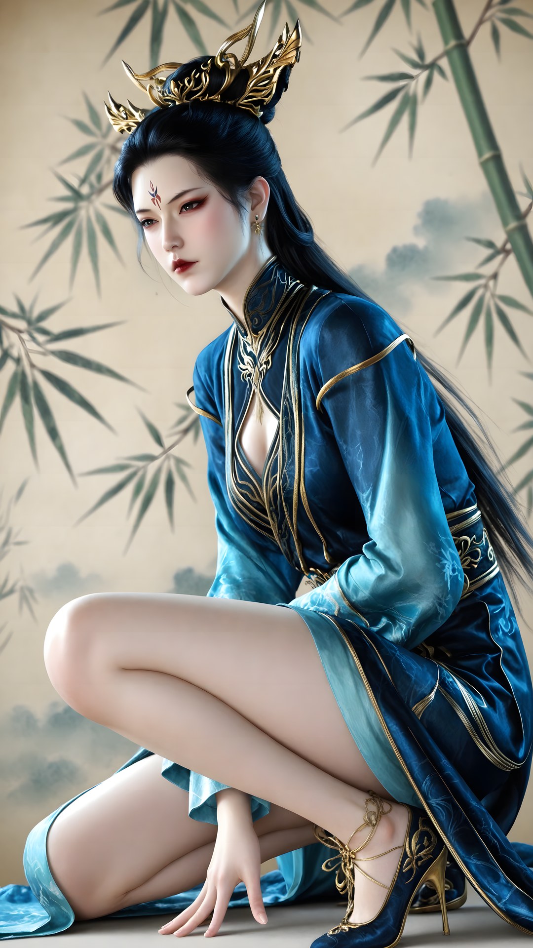 AI Porn - 裘蝶衣：古风角色写真长发AI成人向图集 71P