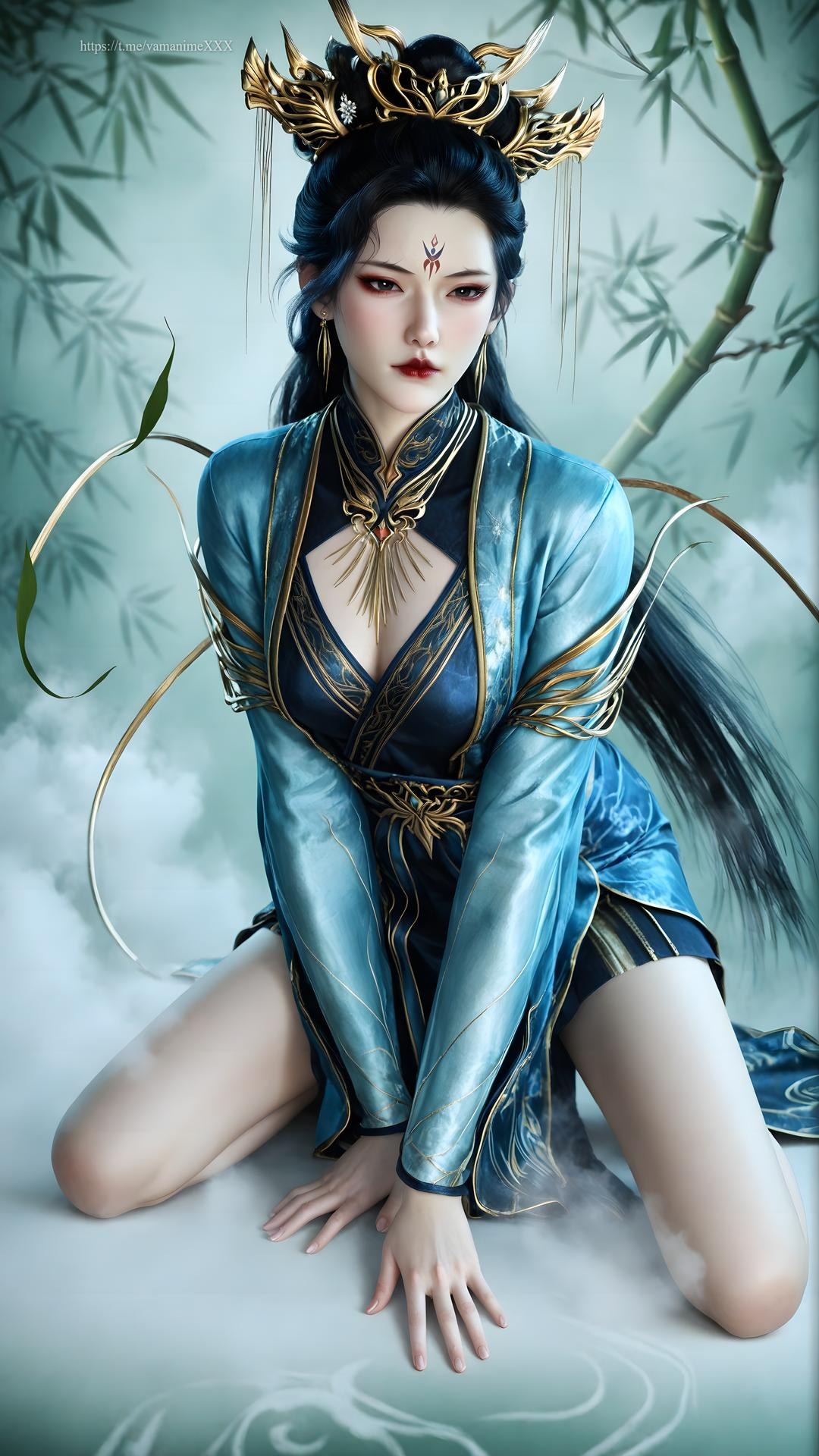 AI Porn - 裘蝶衣：古风角色寫真長髮AI成人向圖集 71P
