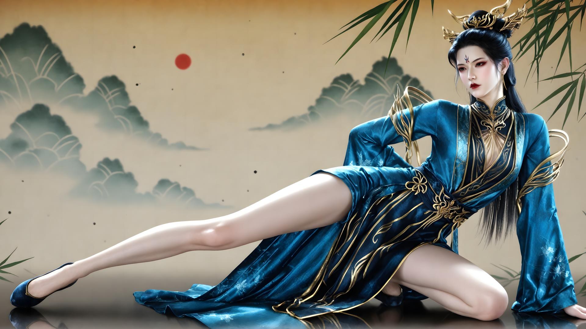 AI Porn - 裘蝶衣：古风角色寫真長髮AI成人向圖集 71P