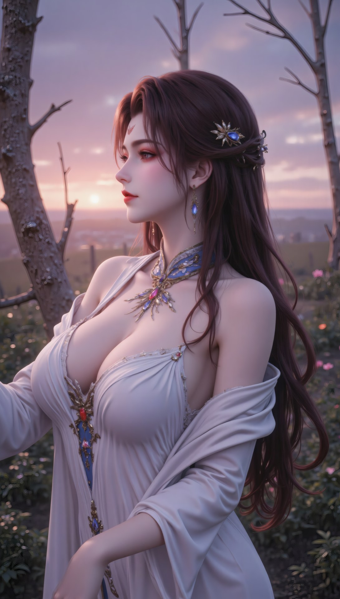AI Porn - 西迪：古风角色写真长发AI成人向图集 71P