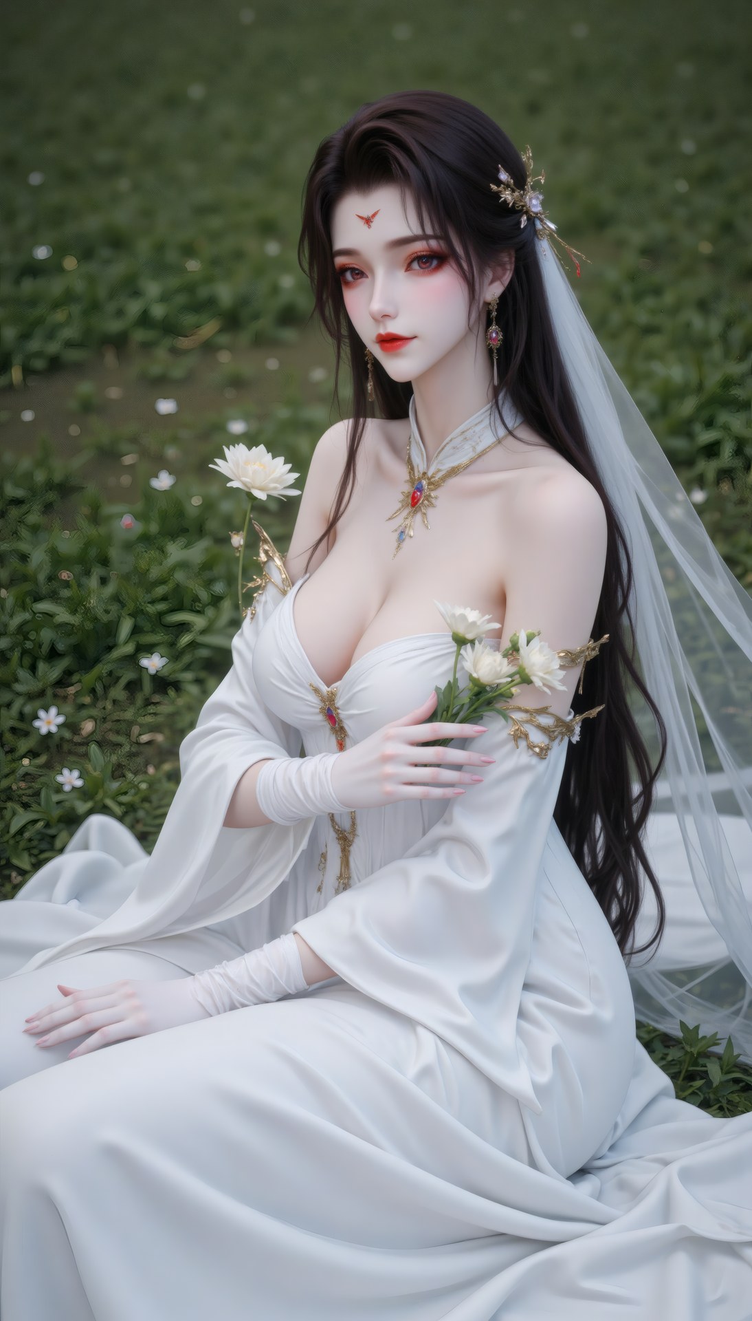 AI Porn - 西迪：古风角色写真长发AI成人向图集 71P