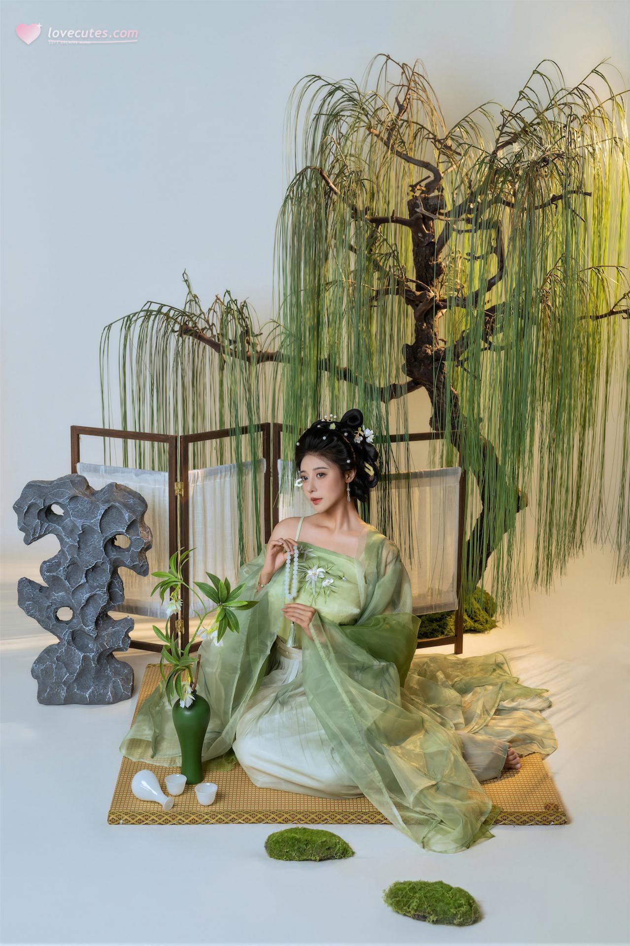 [Cosplay] Naixi Nice - Shicui green hanfu set 90P1V