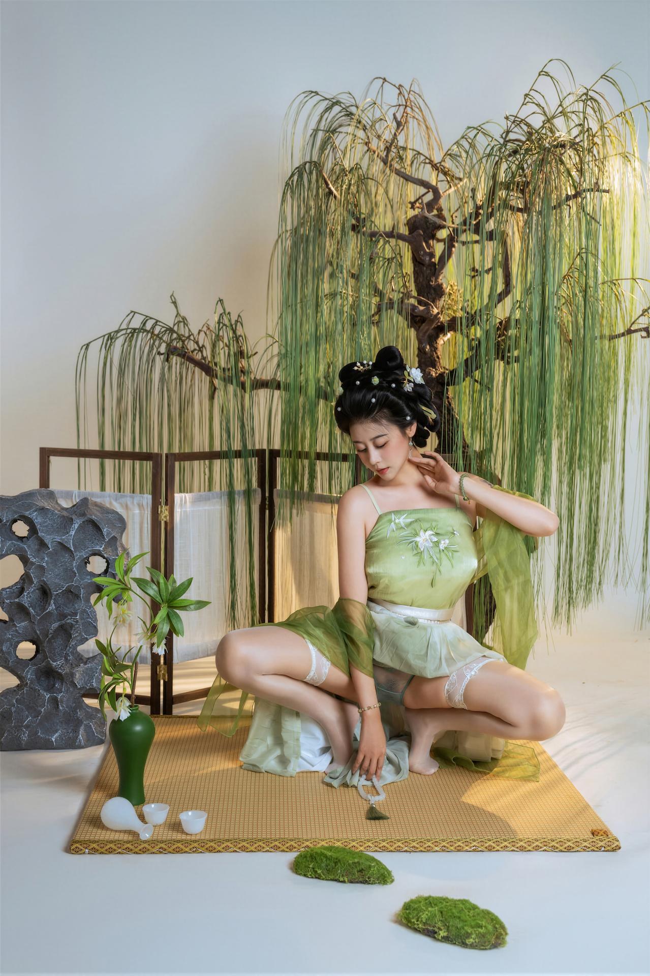 [Cosplay] Naixi Nice - Shicui green hanfu set 90P1V