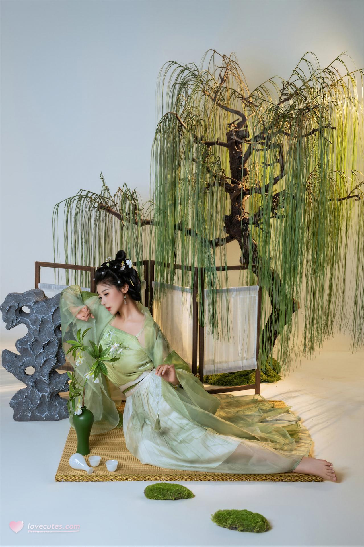 [Cosplay] Naixi Nice - Shicui green hanfu set 90P1V