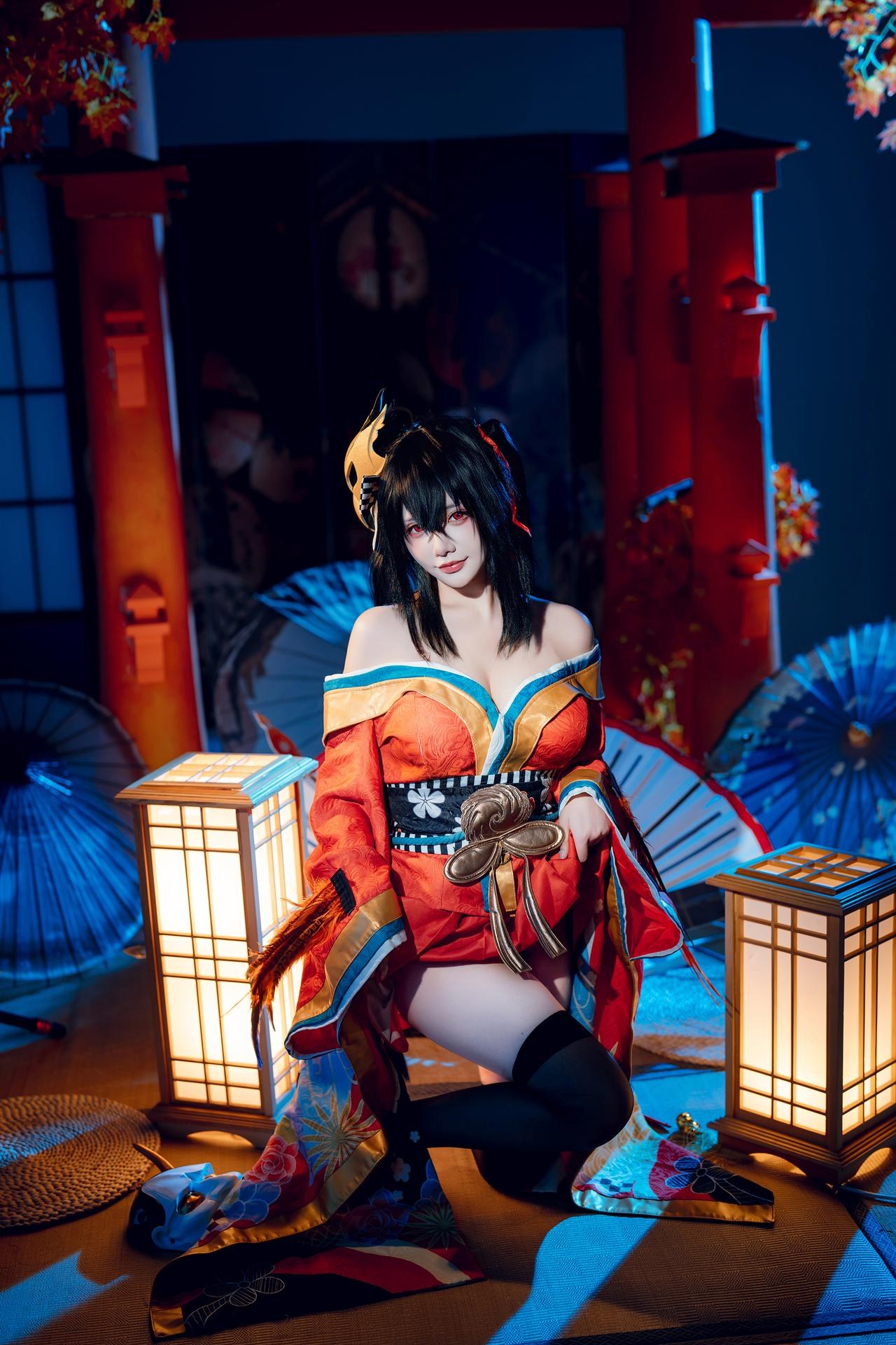 [cosplay] 是一只熊仔吗 - 大凤：大凤和服角色還原美腿大尺度 50P