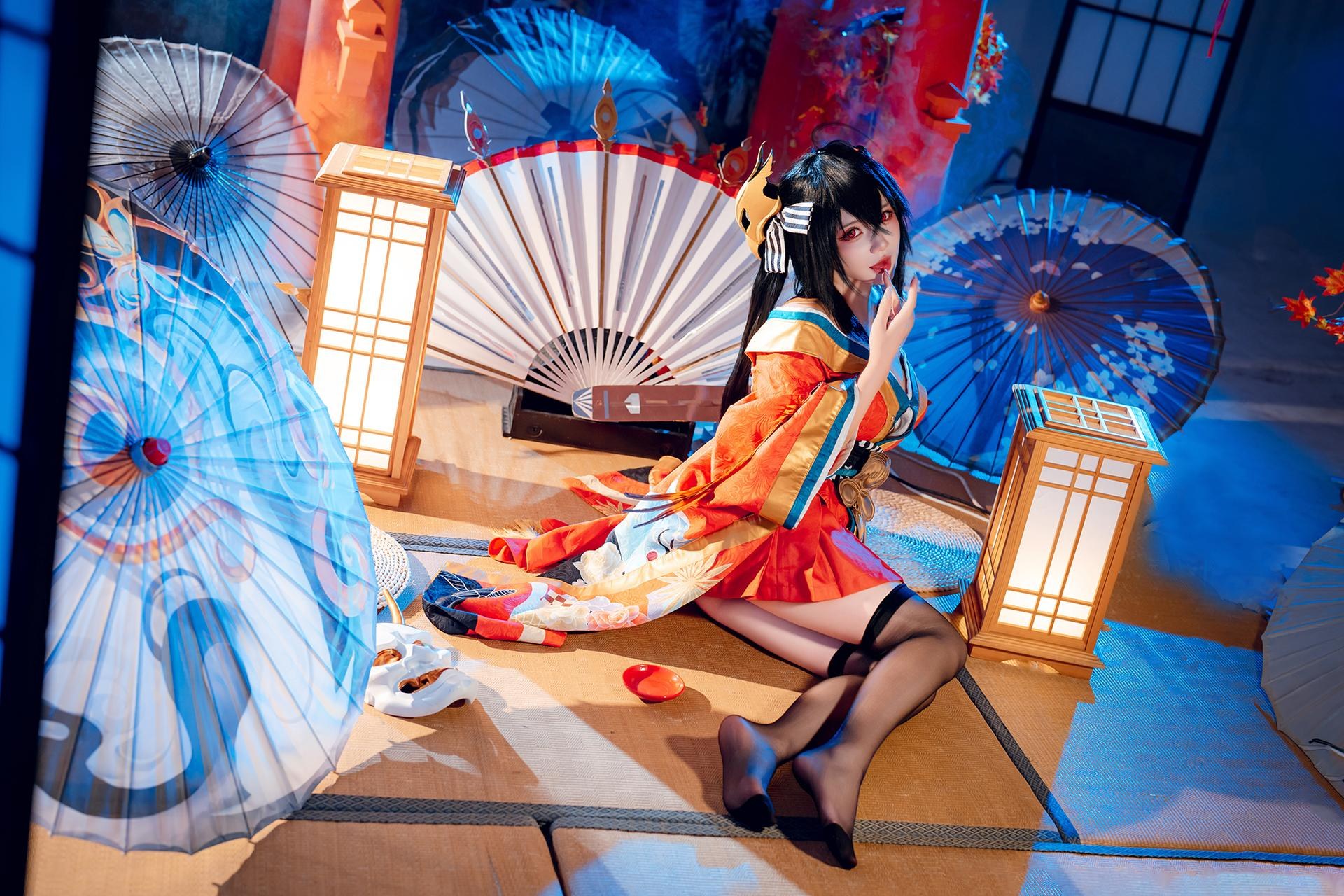 [cosplay] 是一只熊仔吗 - 大凤：大凤和服角色還原美腿大尺度 50P