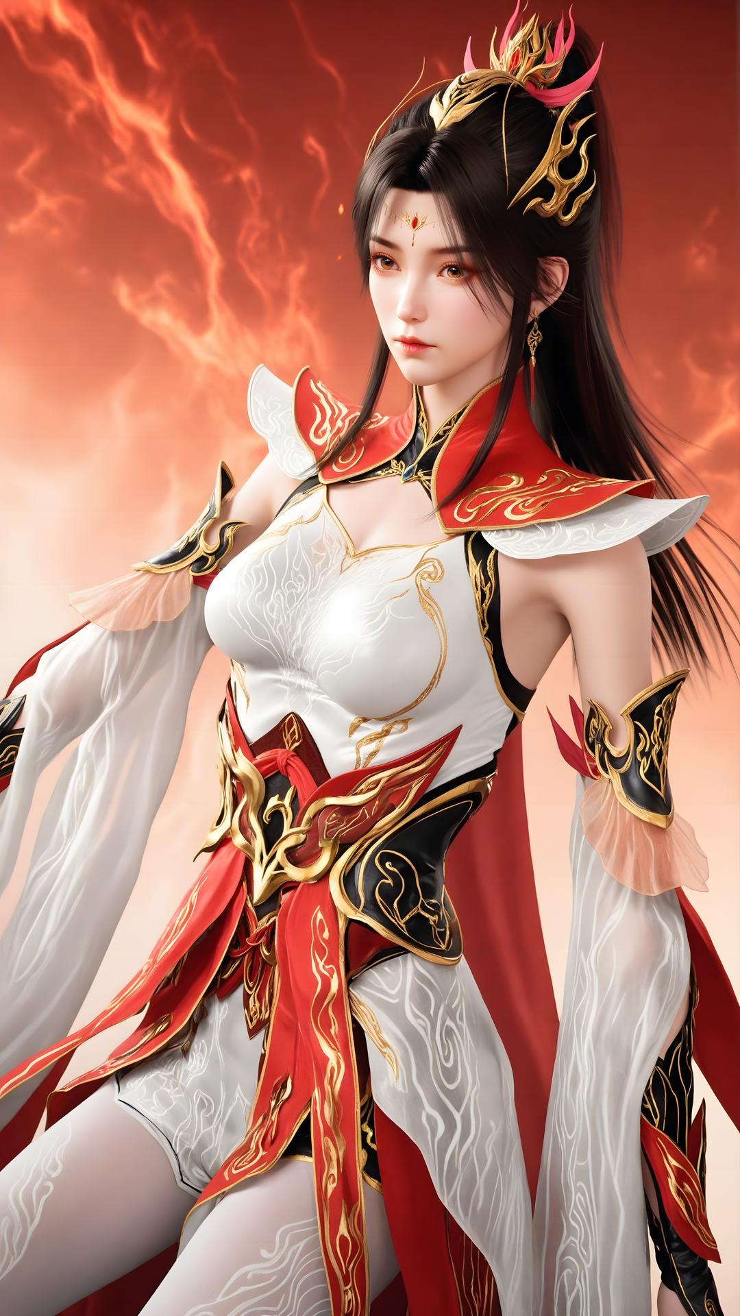 AI Generated Anime Girl - 大主宰 萧潇：红白礼装白丝角色图集 70P
