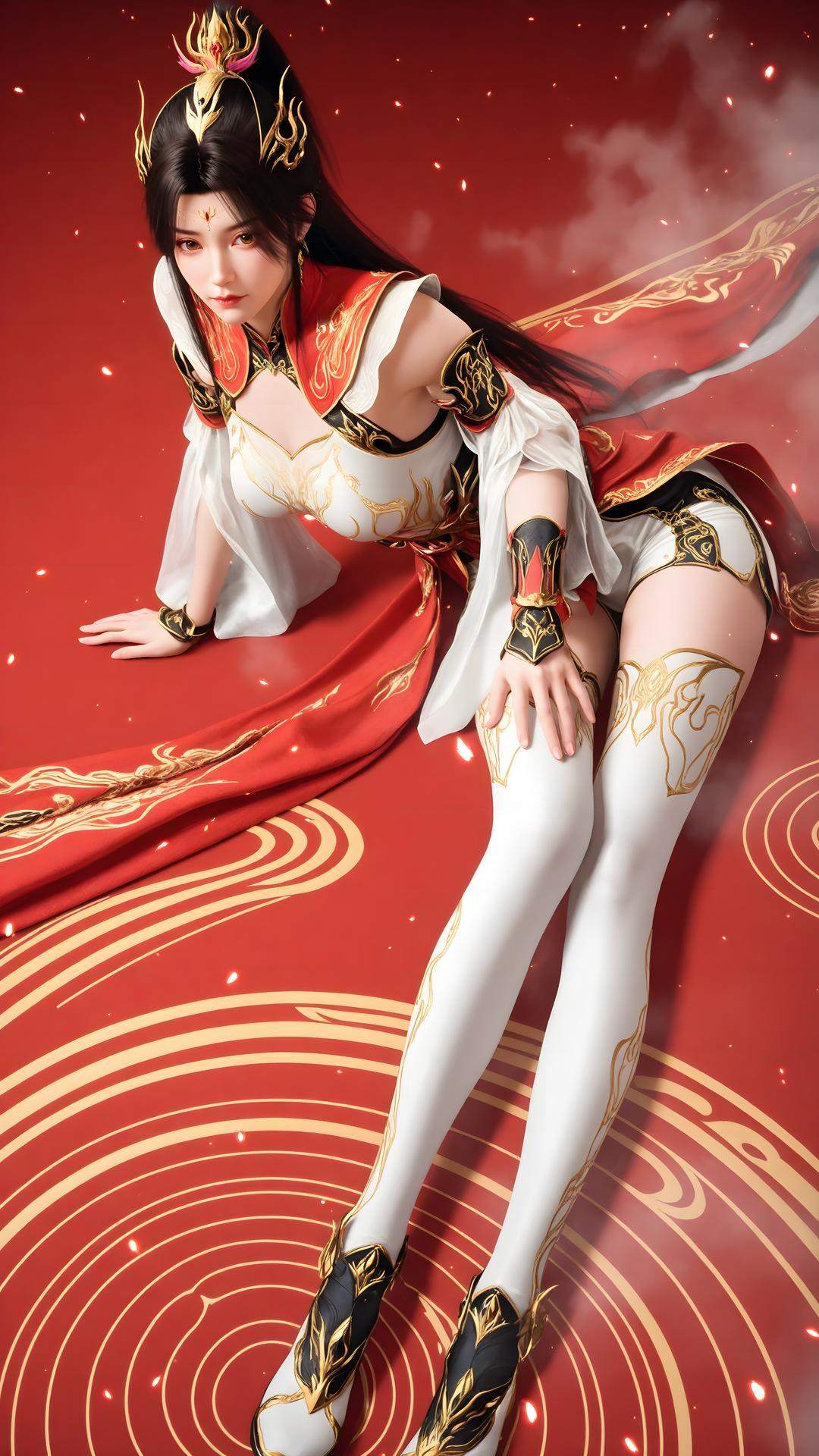 AI Generated Anime Girl - 大主宰 萧潇：红白礼装白丝角色图集 70P
