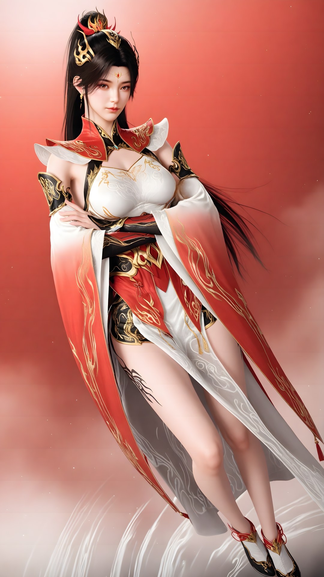 AI Generated Anime Girl - 大主宰 萧潇：红白礼装白丝角色图集 70P