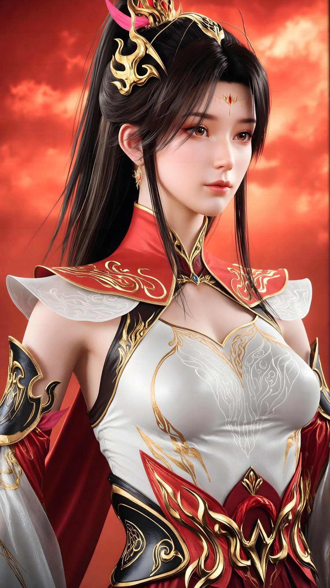 AI Generated Anime Girl - 大主宰 萧潇：红白礼装白丝角色图集 70P