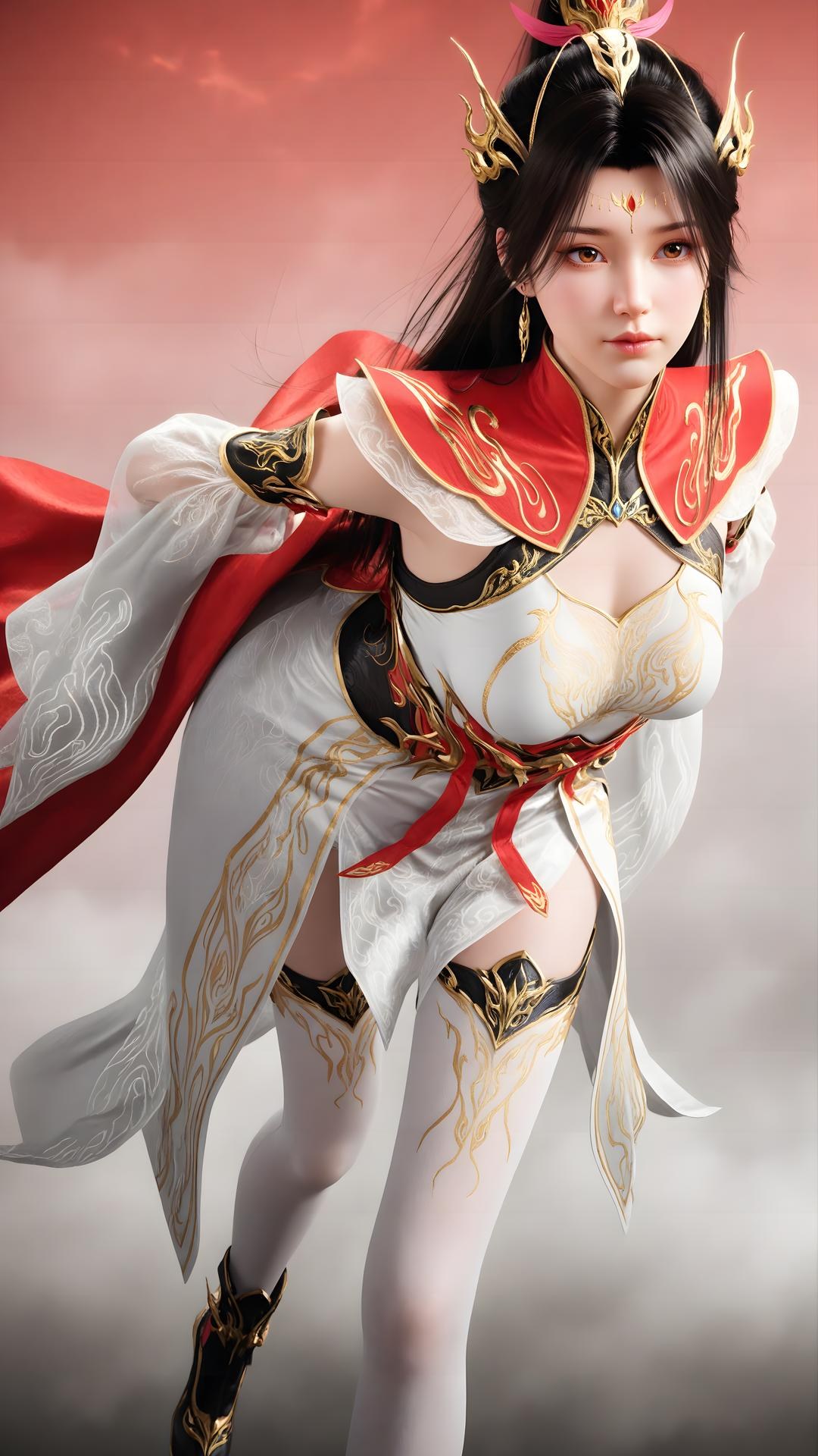 AI Generated Anime Girl - 大主宰 萧潇：红白礼装白丝角色图集 70P