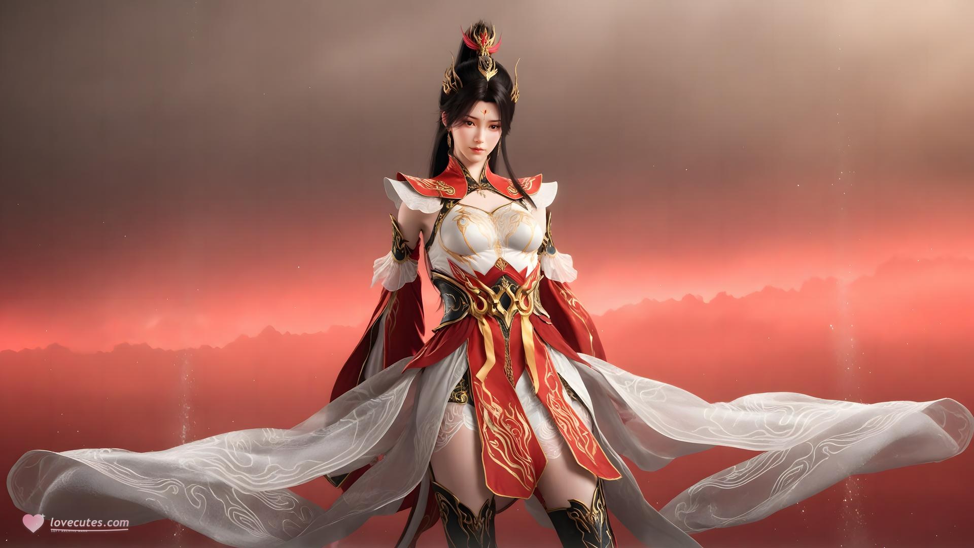 AI Generated Anime Girl - The Great Ruler Xiao Xiao ถุงน่องขาว 70P