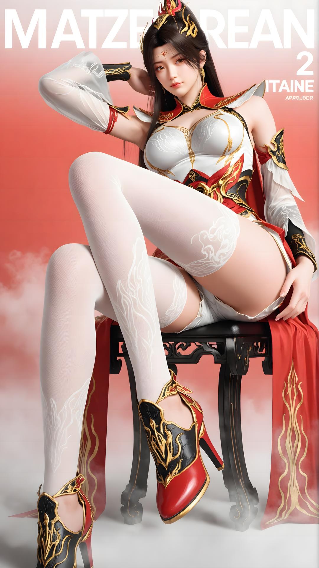 AI Generated Anime Girl - The Great Ruler Xiao Xiao White Stockings Gallery 70P