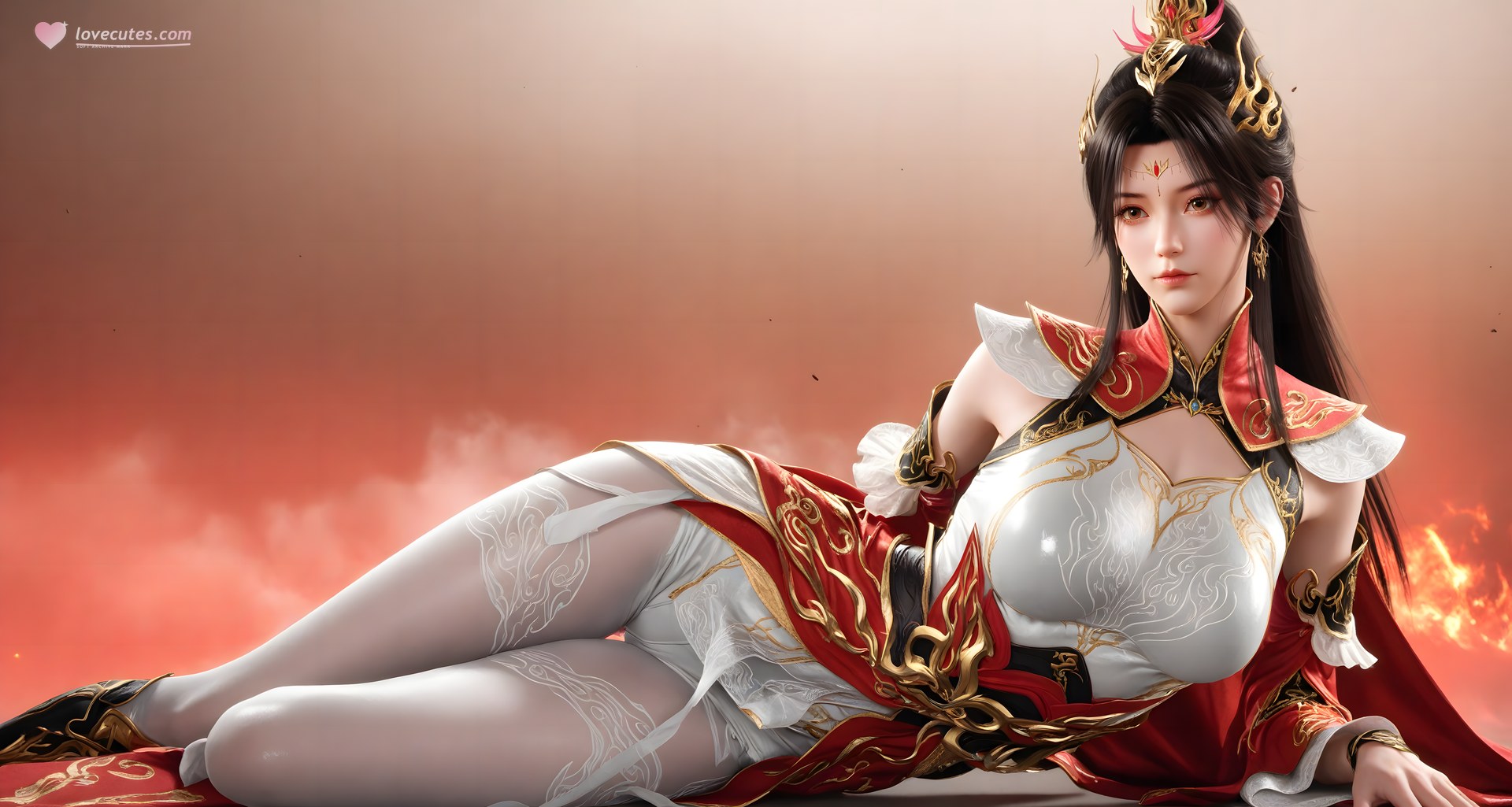 AI Generated Anime Girl - The Great Ruler Xiao Xiao White Stockings Gallery 70P