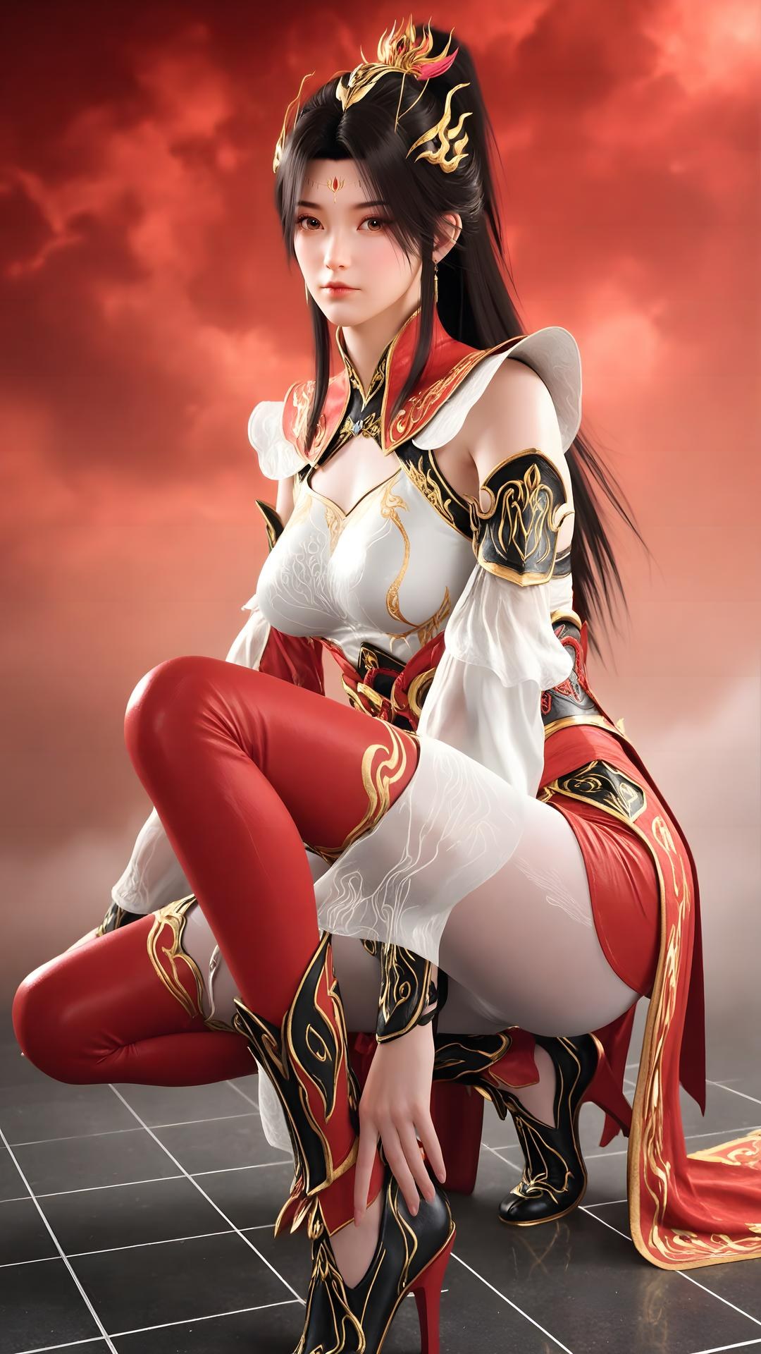 AI Generated Anime Girl - The Great Ruler Xiao Xiao White Stockings Gallery 70P
