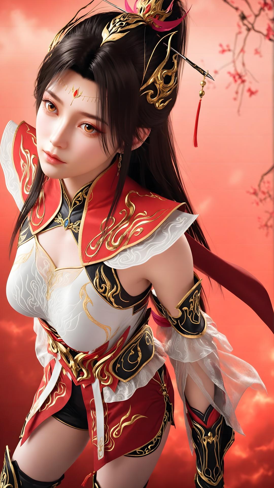 AI Generated Anime Girl - 大主宰 萧潇：红白礼装白丝角色图集 70P