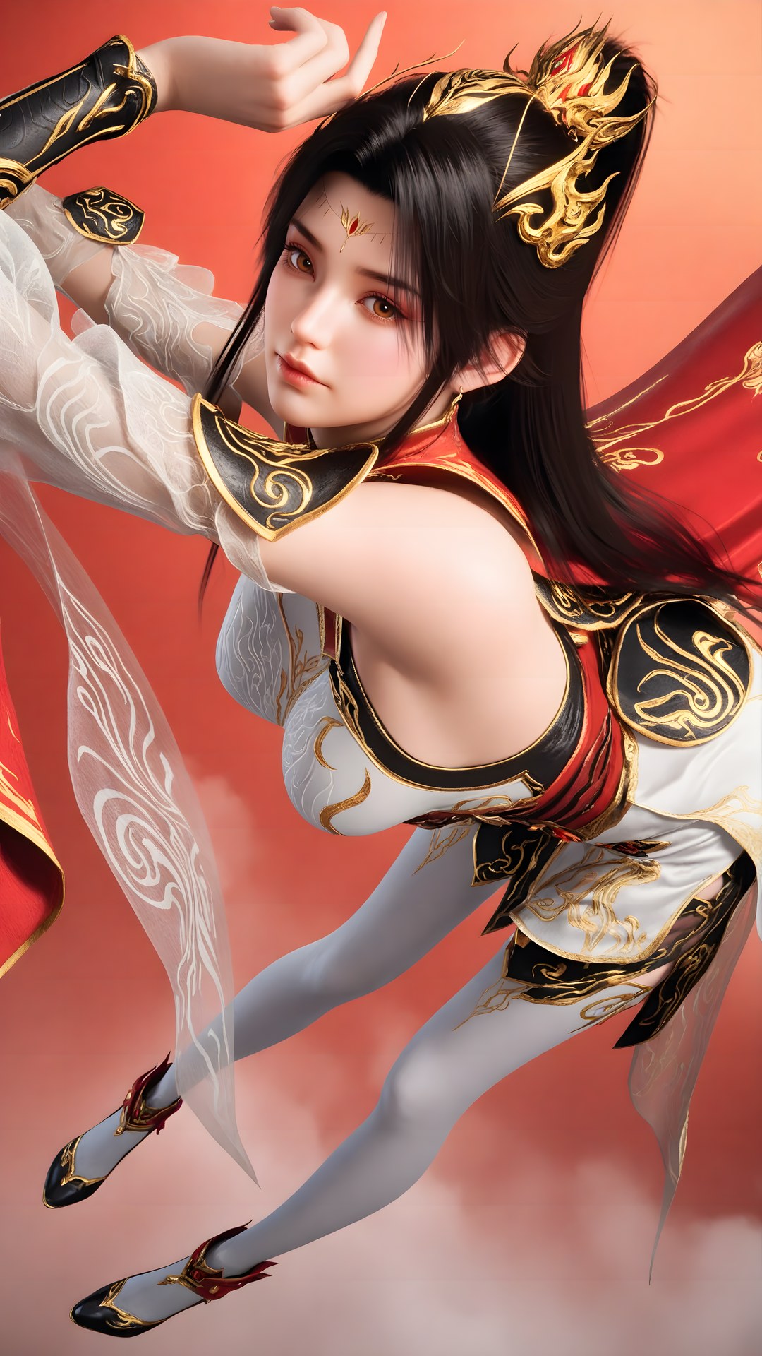 AI Generated Anime Girl - 大主宰 萧潇：红白礼装白丝角色图集 70P
