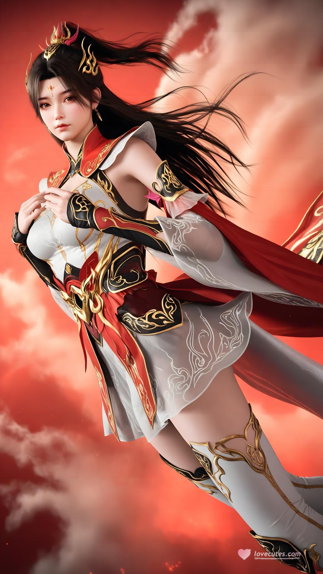 AI Generated Anime Girl - 大主宰 萧潇：红白礼装白丝角色图集 70P
