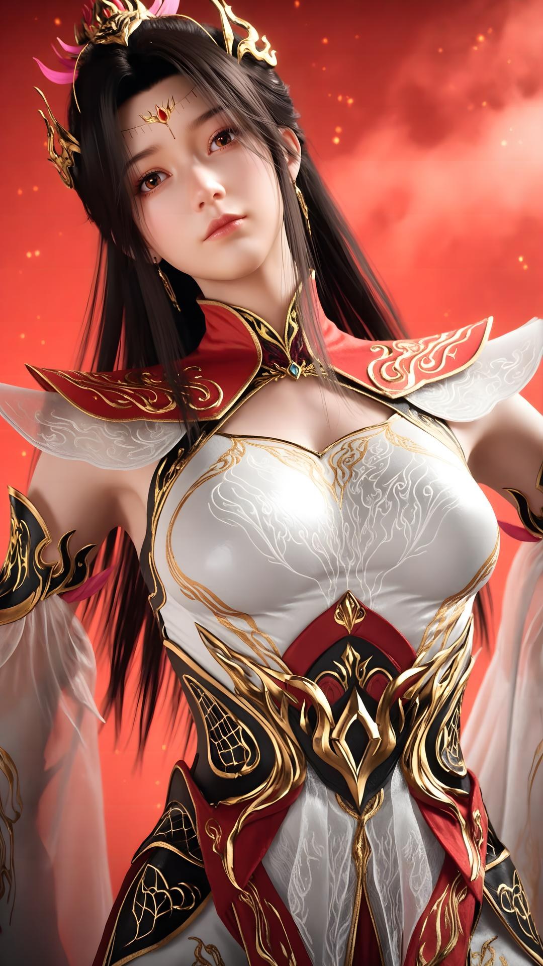 AI Generated Anime Girl - 大主宰 萧潇：红白礼装白丝角色图集 70P